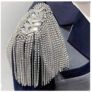 2 PIECE RHINESTONE TASSEL SHOULDER EPAULETS